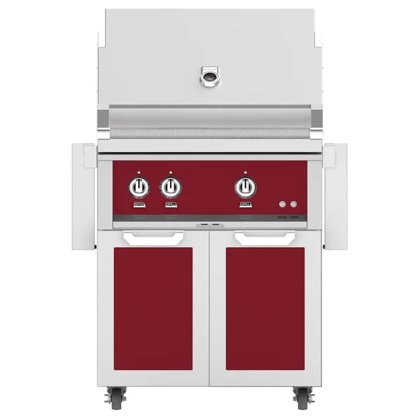 Hestan 30-Inch Natural Gas Grill W/ Rotisserie On Double Door Tower Cart - Tin Roof - GABR30-NG-BG