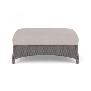 Mandalay Lloyd Loom Large Ottoman in Pewter/Remy Cloud by Lloyd Flanders