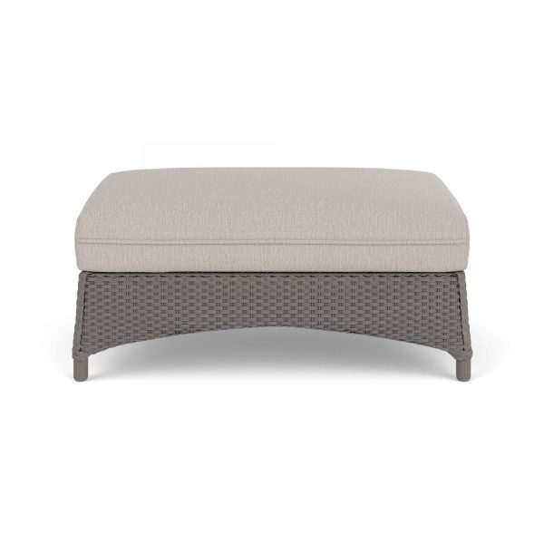 Mandalay Lloyd Loom Large Ottoman in Pewter/Remy Cloud by Lloyd Flanders