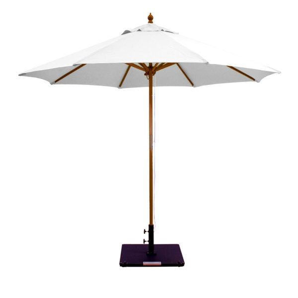 Galtech 9 Ft. Octagonal Hardwood Patio Market Umbrella W/ Pulley - Dark Wood W/ Sunbrella Canvas Canvas Canopy