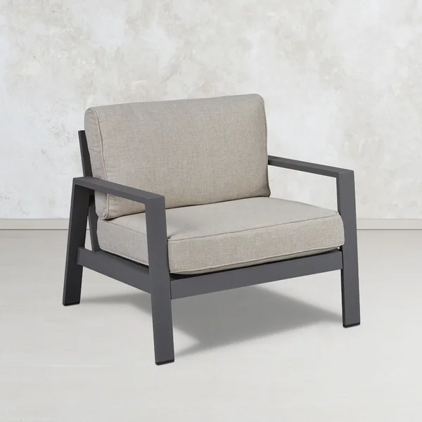 Elysian Aluminum Club Chair in Weathered Slate by Lakeview Outdoor Designs