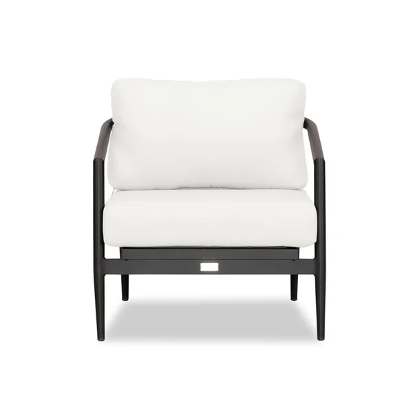 Midnight Cove Aluminum Club Chair in Black/Canvas Natural by Lakeview Outdoor Designs