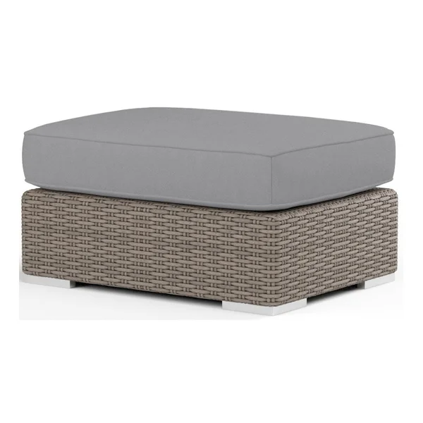 Coronado Wicker Ottoman in Driftwood/Canvas Granite by Sunset West