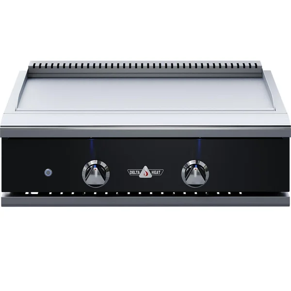Delta Heat 32-Inch Built-In Natural Gas Teppanyaki Griddle - Black Control Panel - DHTG32-KN