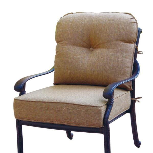 Darlee Santa Monica Replacement Club Chair Cushions - Set of 2 - Sesame
