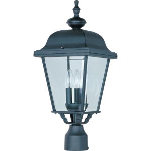 Maxim Builder Cast Three Light 24-Inch Outdoor Post Light - Black - 3008BK