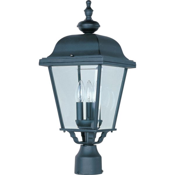 Maxim Builder Cast Three Light 24-Inch Outdoor Post Light - Black - 3008BK