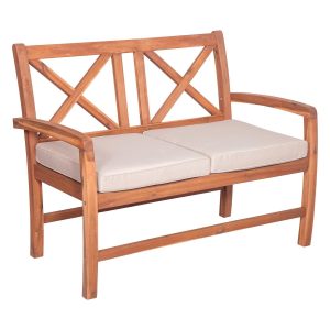 Camille Way Acacia Loveseat in Brown/Natural by Ultimate Patio