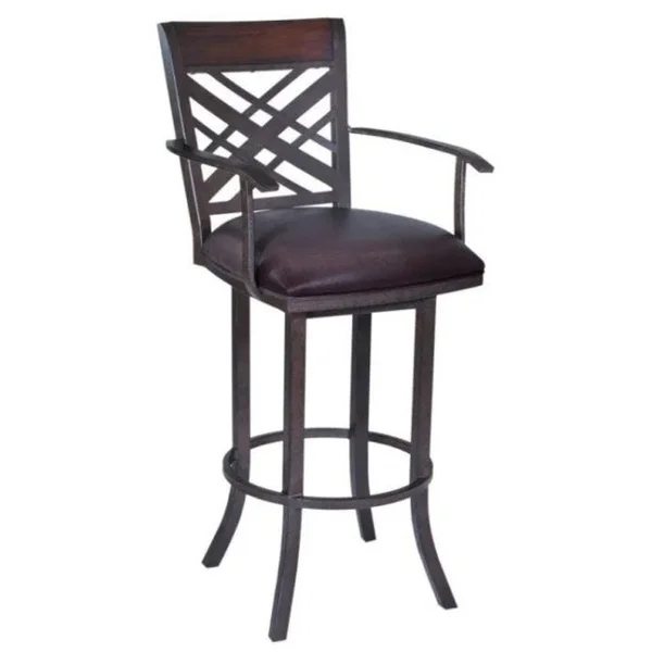 Tulsa Bar Stool with Arms - Ford Brown
