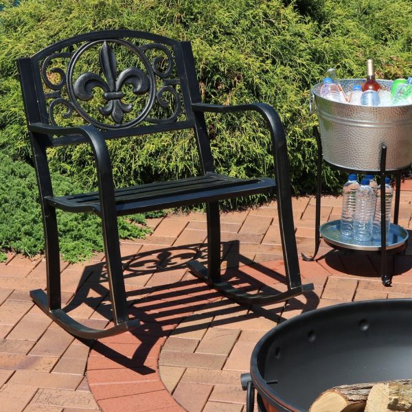 Steel Rocking Chair in Brushed Bronze/ by Ultimate Patio