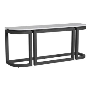 Malibu 67 Inch Black Aluminum Console Table by Sunset West
