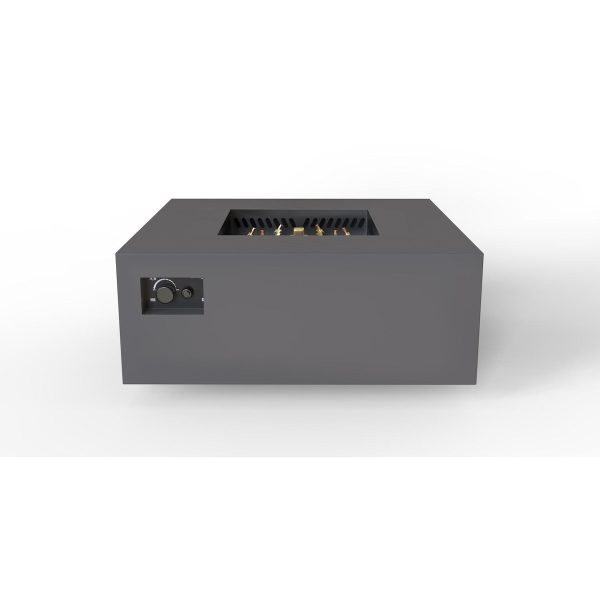 AON 40 Inch Square Powder Coated Steel Propane Fire Pit Table in Charcoal by Warming Trends