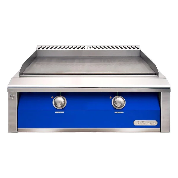 Alfresco 30-Inch Built-In Natural Gas Griddle in Ultramarine Blue - AXE-30GT-NG-S5002
