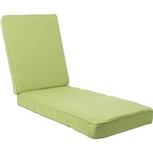 Sunbrella Canvas Ginkgo Extra Long Outdoor Replacement Chaise Lounge Cushion W/ Piping By BBQGuys Signature