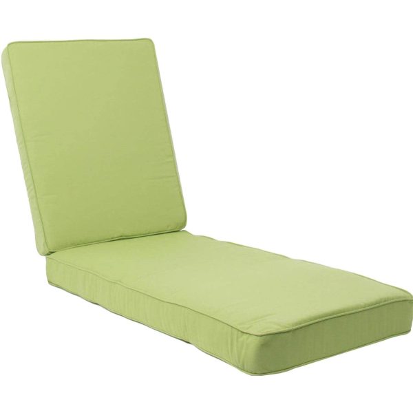 Sunbrella Canvas Ginkgo Extra Long Outdoor Replacement Chaise Lounge Cushion W/ Piping By BBQGuys Signature