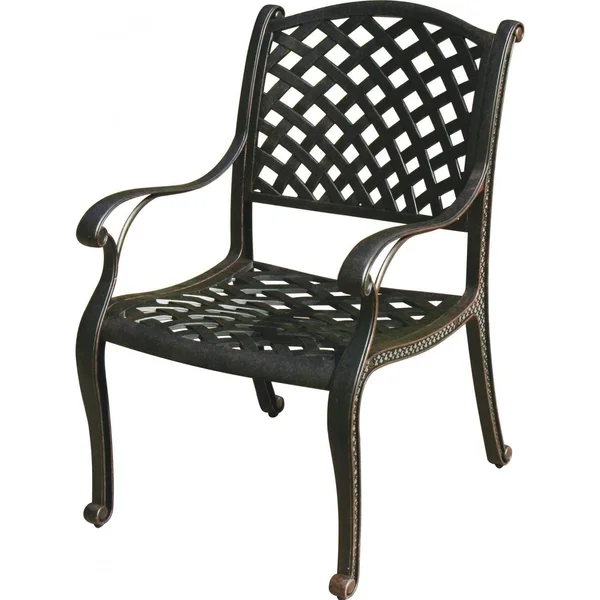 Nassau Cast Aluminum Dining Chair in Antique Bronze/Sesame by Darlee