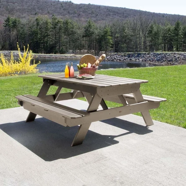Lookwood 71 Inch Woodland Brown Recycled Plastic Picnic Table by Lakeview Outdoor Designs