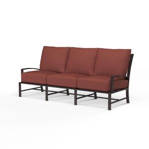 La Jolla Aluminum Patio Sofa in Canvas Henna w/ Self Welt By Sunset West
