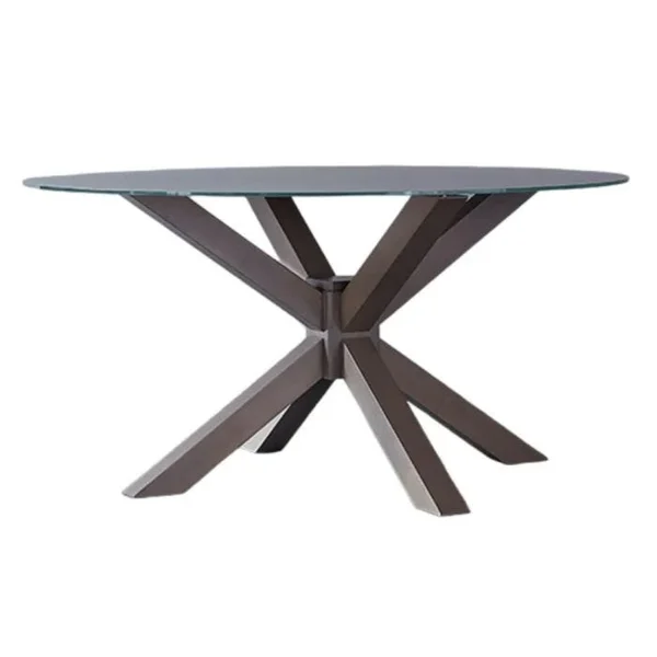 Amelia 60" Glass Top Dining Table
