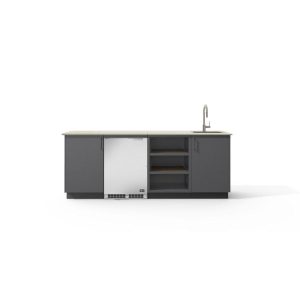 Urban Bonfire Celeste Outdoor Kitchen w/ DCS 24-Inch 5.3 Cu. Ft. Refrigerator, Danae Dekton Countertop & Anthracite Finish - B-Celeste-Danae-Anthracite