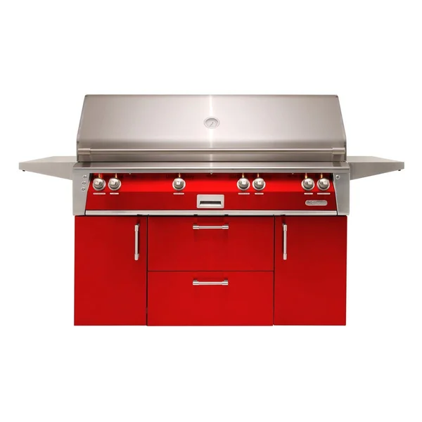 Alfresco ALXE 56-Inch Freestanding Propane All Grill With Sear Zone And Rotisserie in Carmine Red - ALXE-56BFGC-LP-S3002