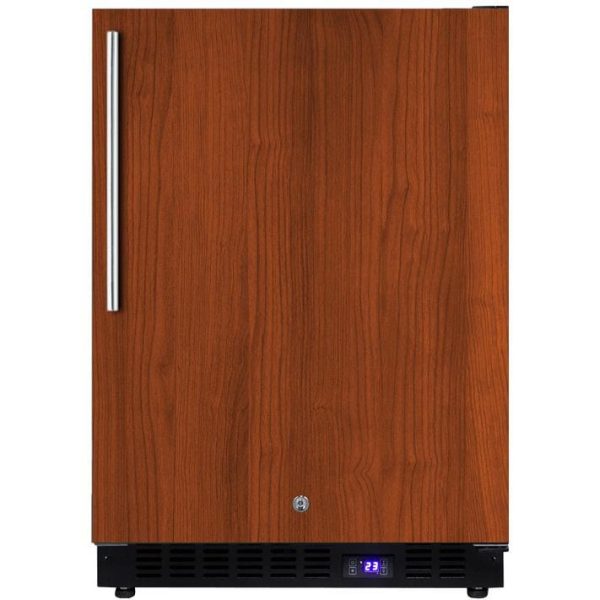 Summit 24-Inch 4.72 Cu. Ft. Outdoor Rated Compact Freezer With Ice Maker - Custom Panel / Black Cabinet - SPFF51OSIFIM