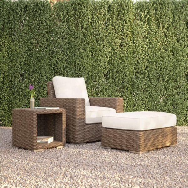 Coronado 3 Pc Wicker Seating Set in Driftwood/Canvas Flax by Sunset West