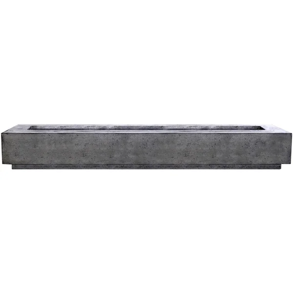 Cascata Bay 110 Inch Rectangular GFRC Natural Gas Fire Pit Table in Pewter by Lakeview Outdoor Designs