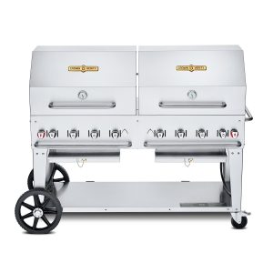 Crown Verity 60-Inch Mobile Propane Grill Dome Package W/2 Roll Domes - CV-MCB-60RDP-LP