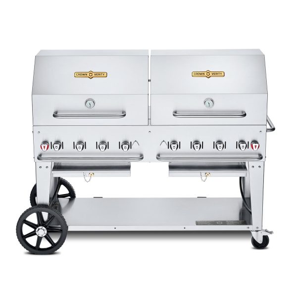 Crown Verity 60-Inch Mobile Propane Grill Dome Package W/2 Roll Domes - CV-MCB-60RDP-LP