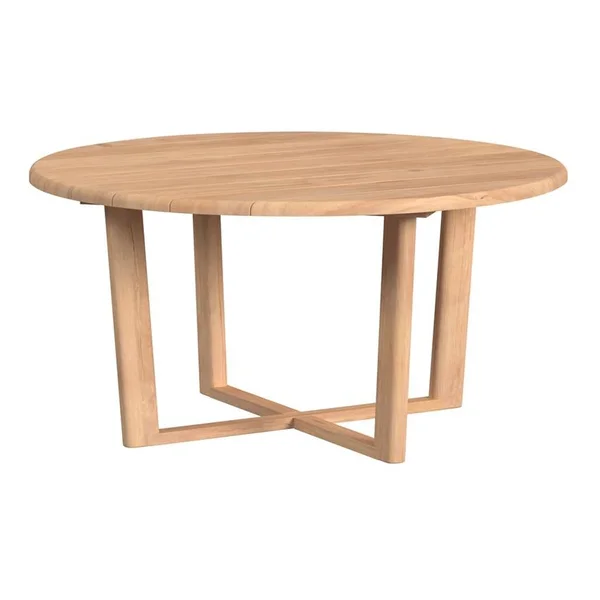 Natural Teak 56 Inch Light Wood Teak Round Dining Table by Sunset West