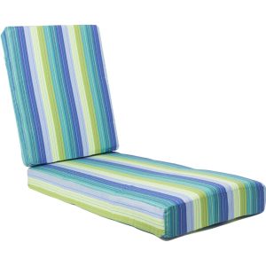 Sunbrella Seville Seaside Long Outdoor Replacement Chaise Lounge Cushion W/ Knife Edge By BBQGuys Signature