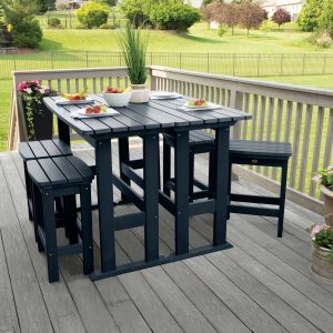 Hart Lane 6 Pc Recycled Plastic Counter Height Dining Set in Federal Blue by Lakeview Outdoor Designs