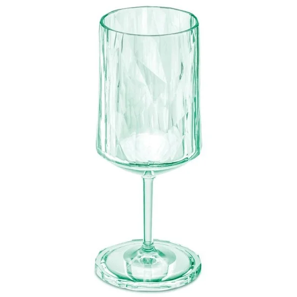 Faceted Wine Glasses - Transparent Jade - Set of 6