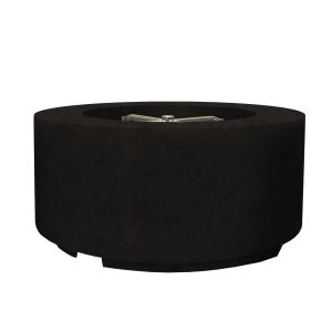 Spylake View 36 Inch Round GFRC Propane Fire Pit Table in Ebony by Lakeview Outdoor Designs