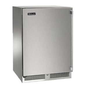 Perlick 24-Inch Signature Series Marine & Coastal Series Stainless Steel Outdoor Dual-Zone Wine Reserve - Left Hinge - HP24DM-4-1L