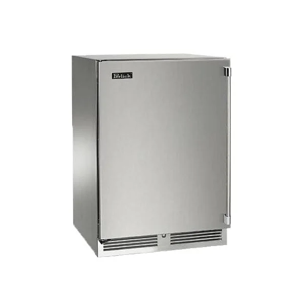 Perlick 24-Inch Signature Series Marine & Coastal Series Stainless Steel Outdoor Dual-Zone Wine Reserve - Left Hinge - HP24DM-4-1L