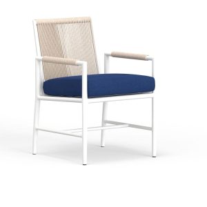 Sabbia Aluminum Dining Chair in Echo Midnight w/ No Welt By Sunset West