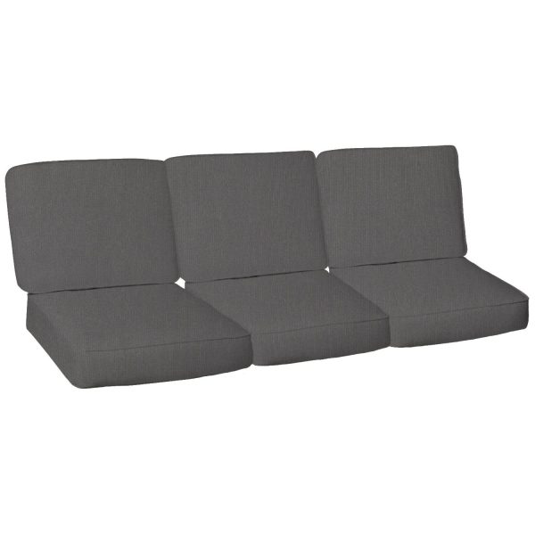 Sunbrella Canvas Charcoal 6 Piece Small Outdoor Replacement Sofa Cushion Set W/ Piping By BBQGuys Signature