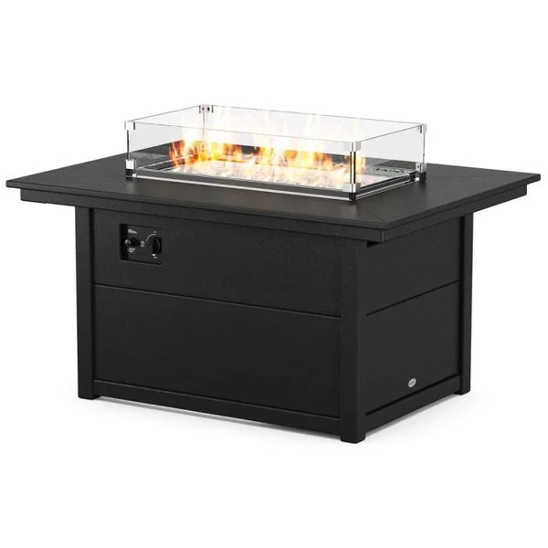 34" x 46" Rectangular Fire Pit Table - Black