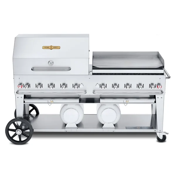 Crown Verity 72-Inch Club Series Grill Dome & Griddle Package W/Horizontal Tanks - CV-CCB-72RGP