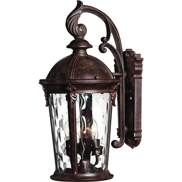 Hinkley Lighting Windsor Three Light 21-Inch Outdoor Wall Light - River Rock - 1898RK