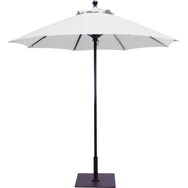 Galtech 7.5 Ft. Octagonal Aluminum Patio Market Umbrella W/ Push Lift - Black Frame W/ Sunbrella Canvas Canvas Canopy
