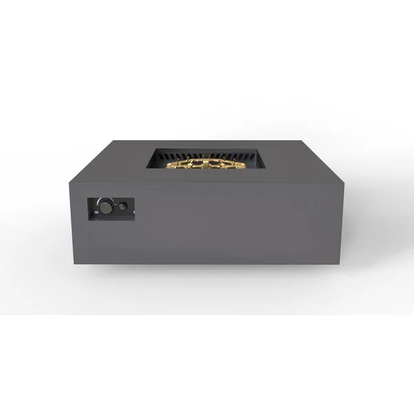 AON 48 Inch Square Powder Coated Steel Propane Fire Pit Table in Charcoal by Warming Trends