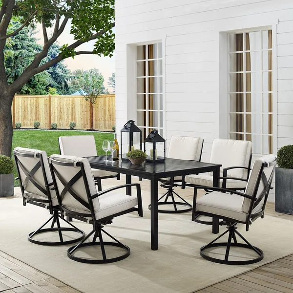 Ultimate Patio Windswept 7Pc Outdoor Dining Set in Oatmeal