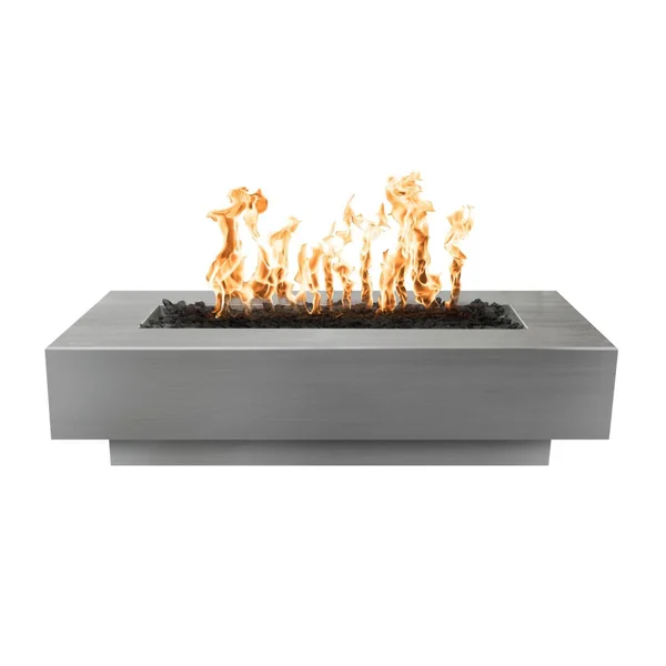 Coronado 96 Inch Rectangular Stainless Steel Natural Gas Fire Pit w/ Glow Plug by The Outdoor Plus