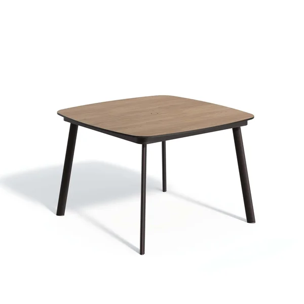 Eiland 45 Inch Carbon Aluminum Dining Table W/ Enigma HPL Table Top By Oxford Garden
