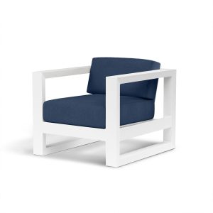 Newport Aluminum Patio Club Chair in Spectrum Indigo w/ No Welt By Sunset West