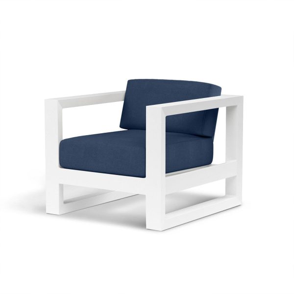 Newport Aluminum Patio Club Chair in Spectrum Indigo w/ No Welt By Sunset West