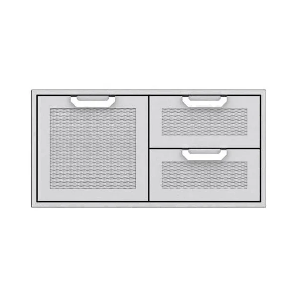 Hestan 42-Inch Double Drawer And Single Storage Door Combo - Steeletto - AGSDR42-SS